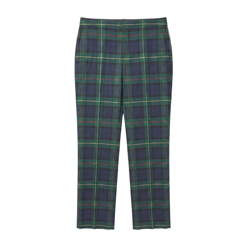 Lauren Ralph Lauren Green Tartan Watch Plaid Wool Straight Leg Pants Women 10
